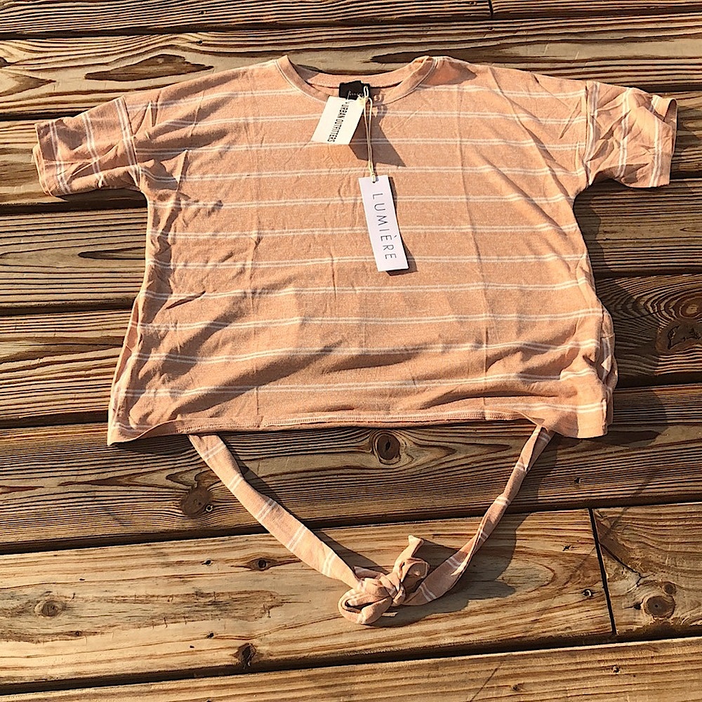 NWT Urban Outfitters Hi/Low Short Sleeve Knit Shirt With SideTies